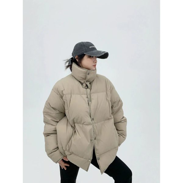 Thick Collar Minimalist Down Jacket Sale