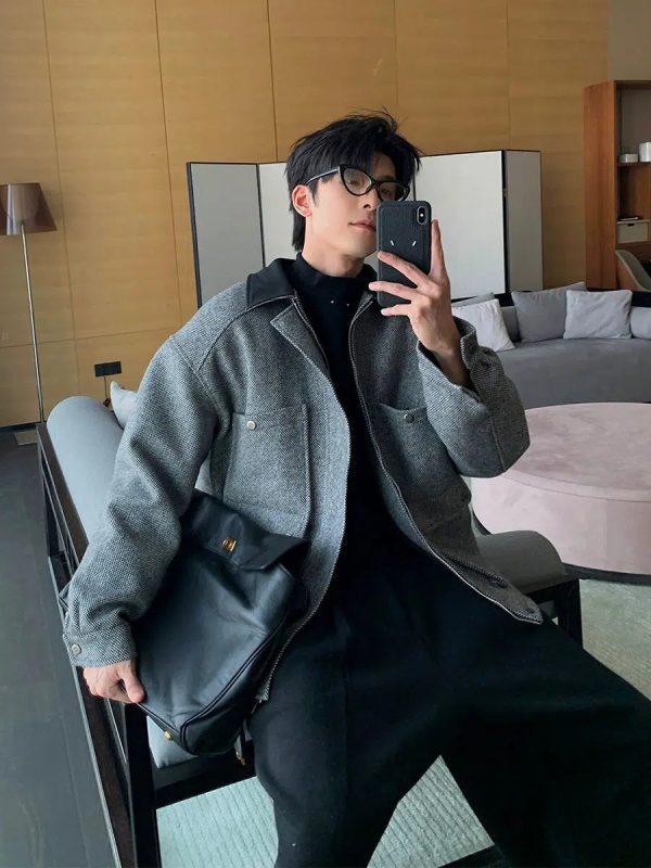 Wool-Blend Jacket with Pockets For Cheap - Image 2