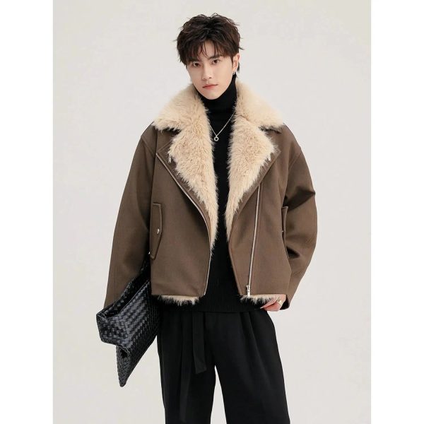 Short Jacket with Detachable Fur Collar Cheap - Image 5