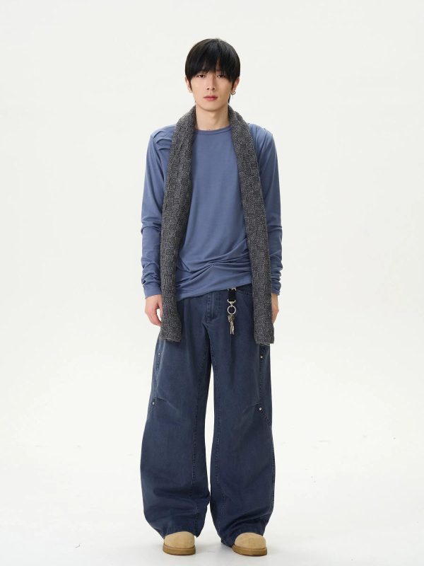 Washed Vintage Straight-leg Jeans Hot on Sale - Image 4