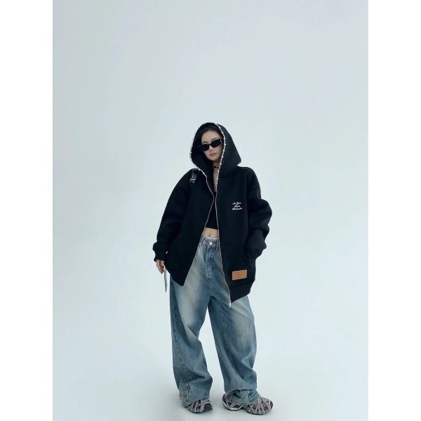 Pearl-Trim Oversized Hoodie Discount - Image 5