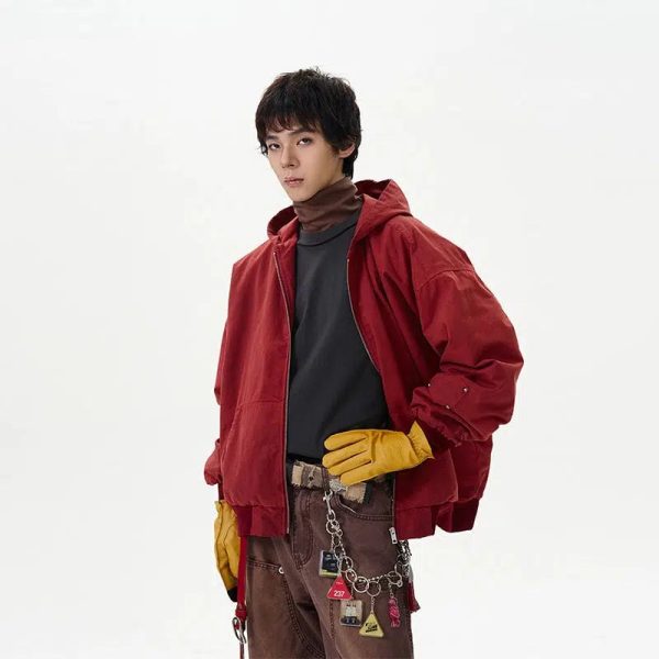 Red Hooded Jacket For Sale