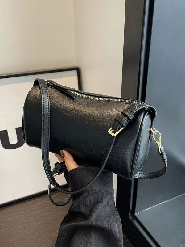 Leather Cylinder Shoulder Bag Discount - Image 4