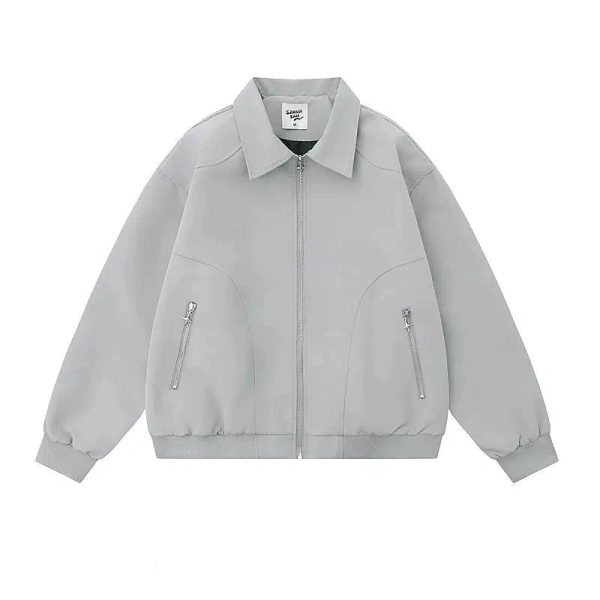 Versatile Zip-Up Pockets Jacket on Sale