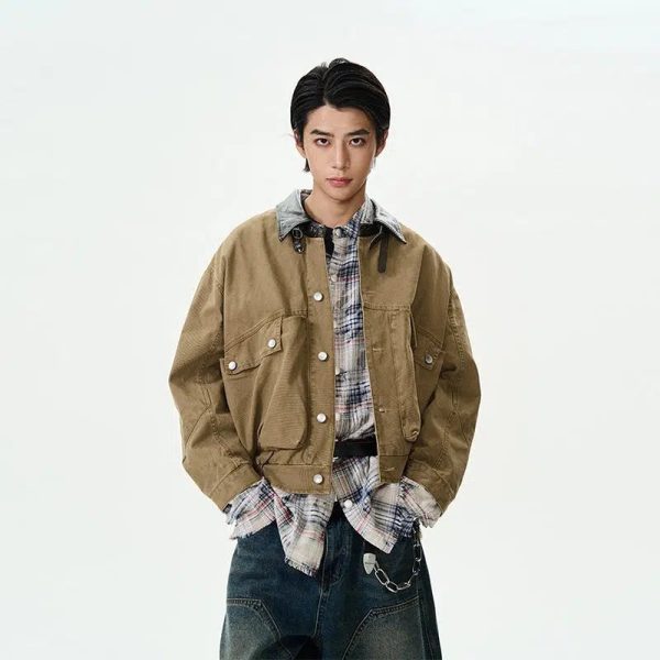 Corduroy Button-Up Insulated Jacket Online Hot Sale