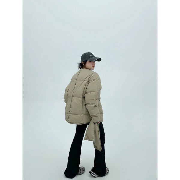 Thick Collar Minimalist Down Jacket Sale - Image 5