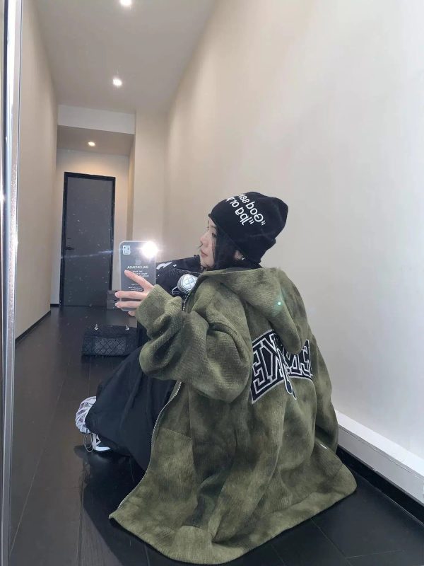 Hooded Zip-Up Coat Online Hot Sale - Image 2