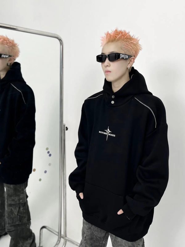 Oversized Hoodie with Cross Star on Sale - Image 4