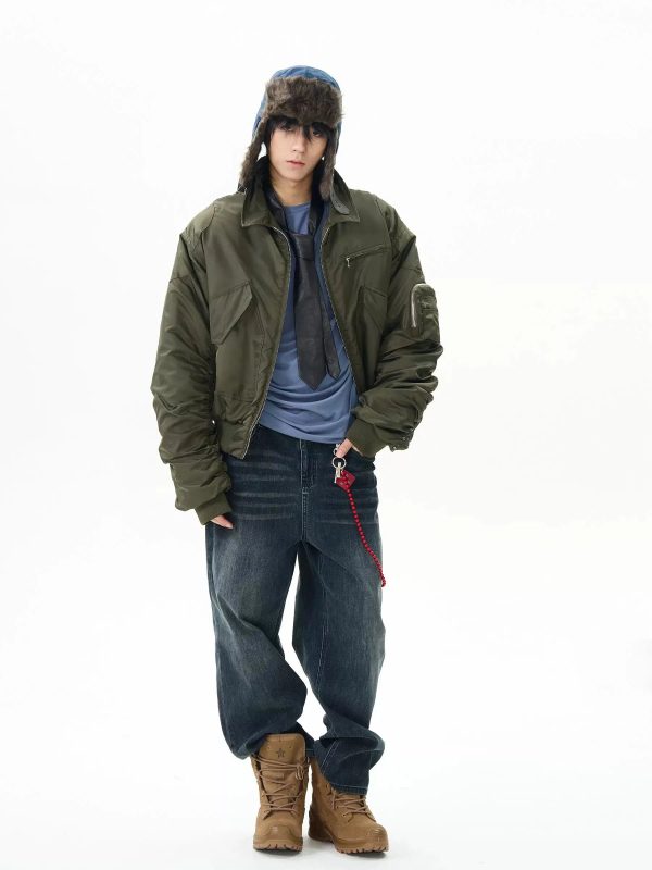 Green Insulated Pilot Jacket Online Hot Sale - Image 2