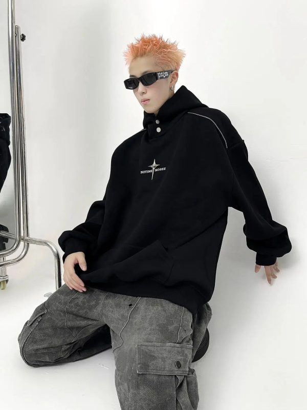 Oversized Hoodie with Cross Star on Sale