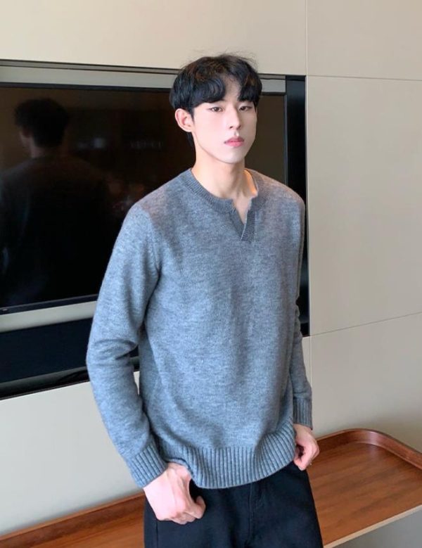 Versatile V-Neck Knit Sweater on Sale - Image 4