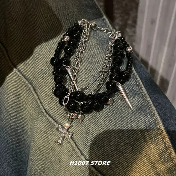 Multi-layer Beaded Cross Bracelet For Cheap - Image 5