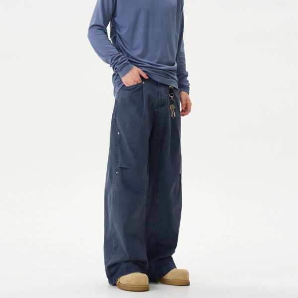 Washed Vintage Straight-leg Jeans Hot on Sale