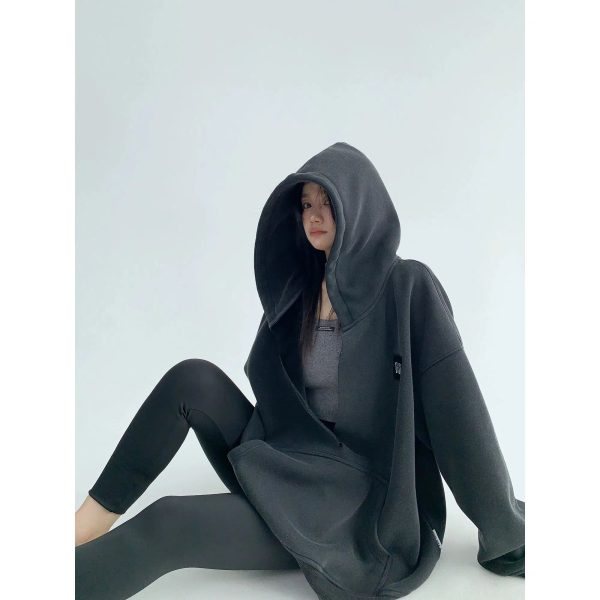 V-neck Embroidery Hoodie For Sale - Image 3
