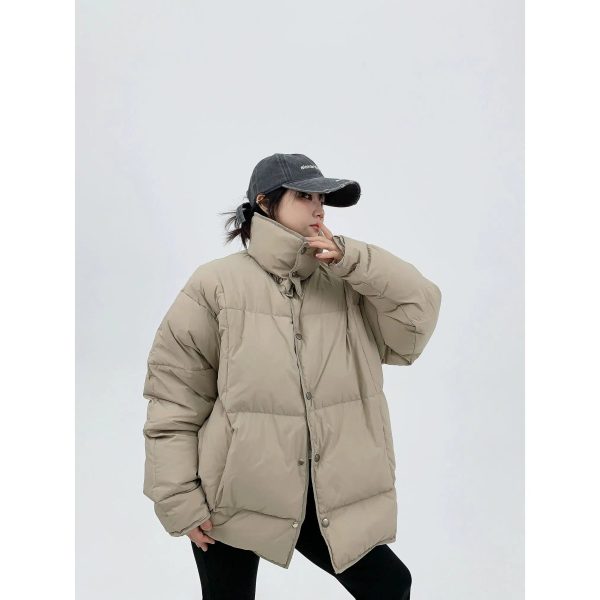 Thick Collar Minimalist Down Jacket Sale - Image 2