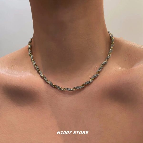 Titanium Steel Twist Necklace For Sale