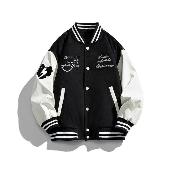 Retro Embroidery Baseball Jacket For Cheap