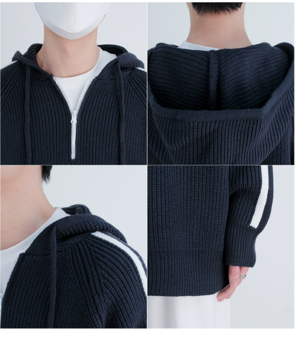 Half-Zip Hooded Sweater For Sale - Image 5