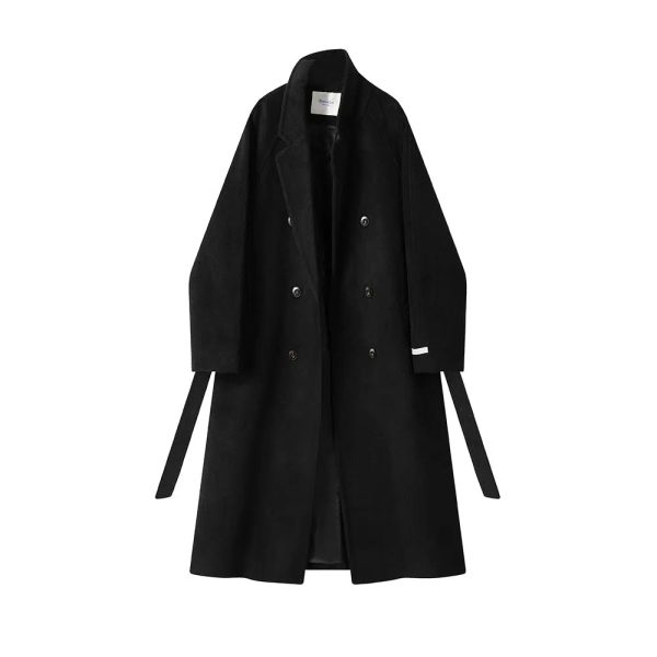Double-Breasted Wool Coat with Belt Supply - Image 2