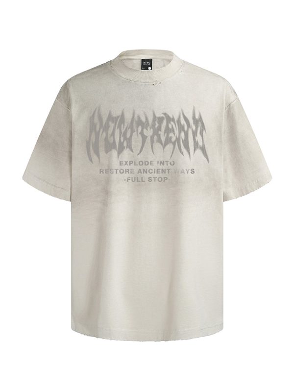 Letter Print Short-Sleeve T-Shirt Sale - Image 4