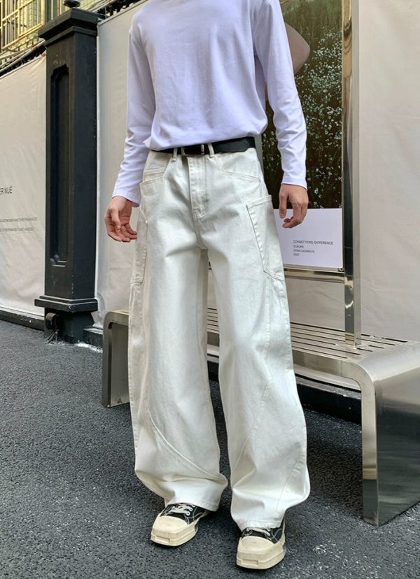 Distressed Loose Fit Floor-Length Jeans Supply