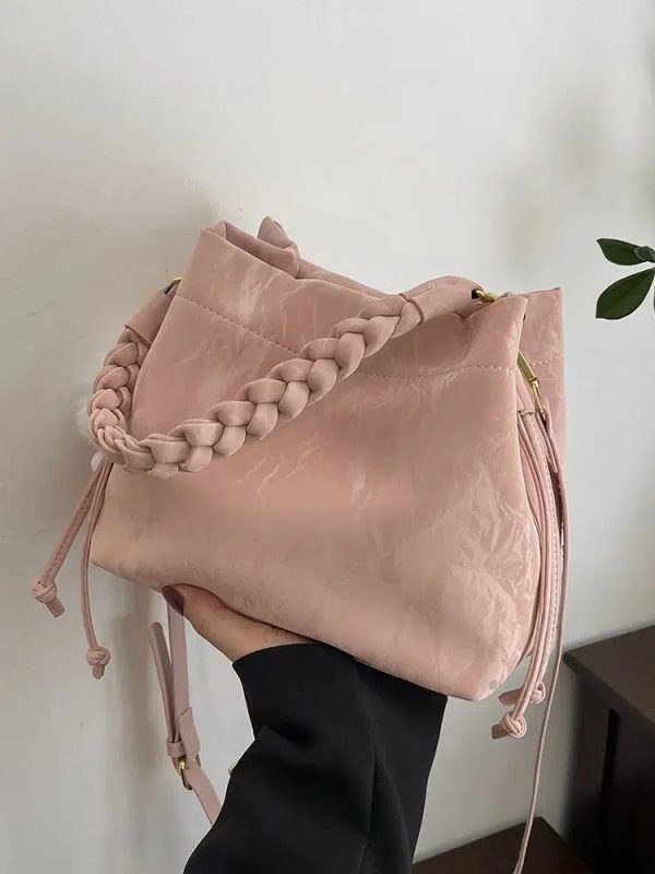 Braided Handle Bucket Shaped Bag Fashion - Image 5