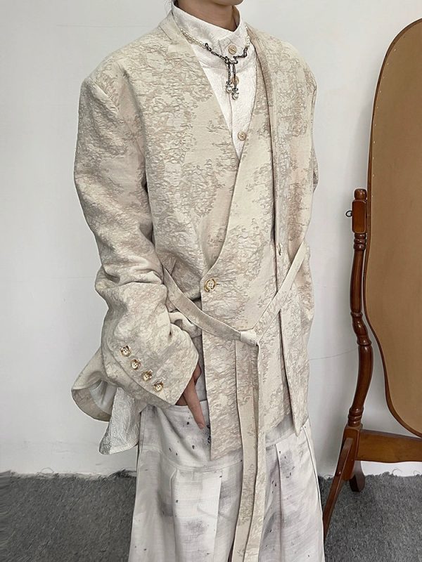 Japanese Vintage Pattern Linen Blazer Sale
