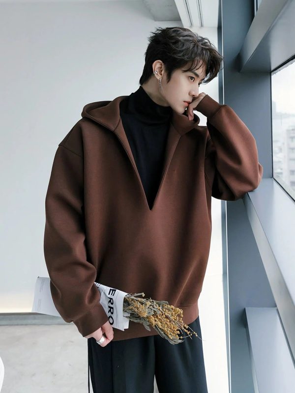 Two-piece V-high Collar Sweatshirt Online now - Image 4