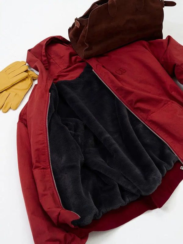 Red Hooded Jacket For Sale - Image 5