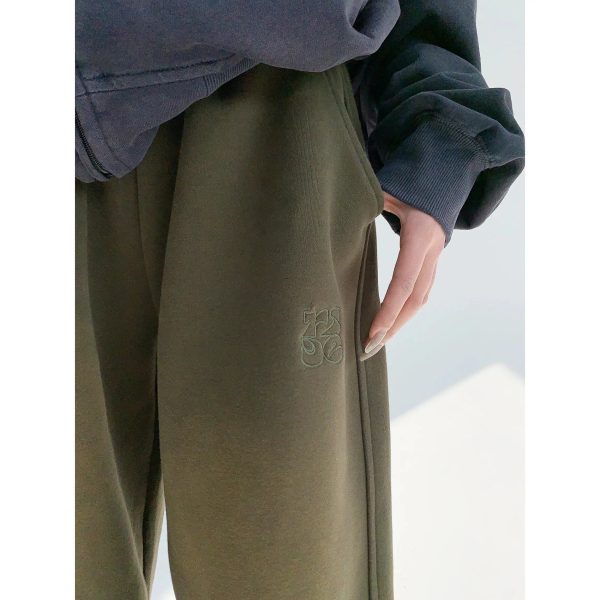 Embroidered Wide-Leg Sport Pants Discount - Image 4