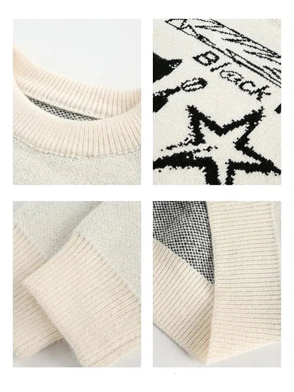 Cat Graphic Knit Sweater Fashion - Image 3