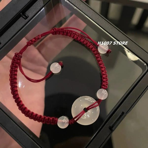 Peace Buckle Chalcedony Braided Bracelet Online now - Image 2