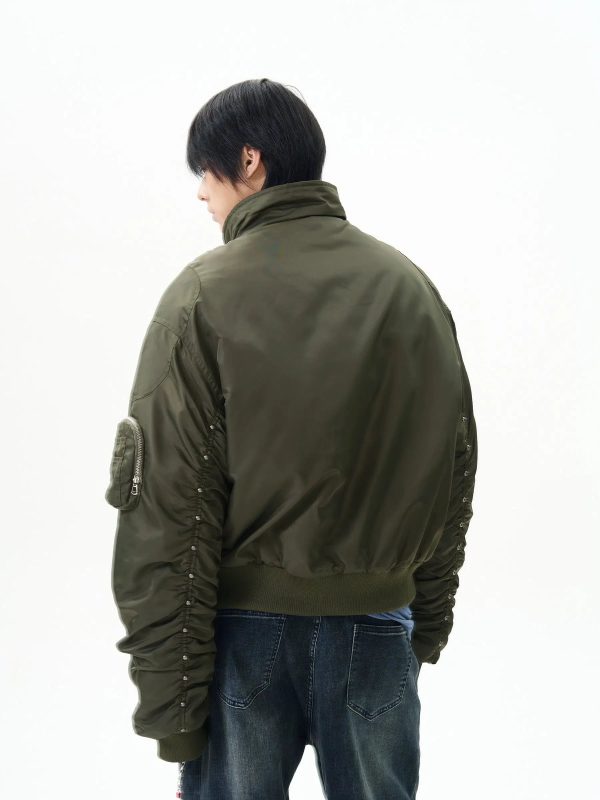 Green Insulated Pilot Jacket Online Hot Sale - Image 4