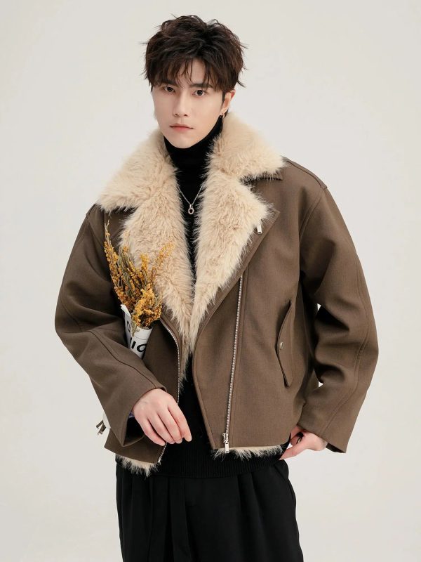 Short Jacket with Detachable Fur Collar Cheap - Image 2