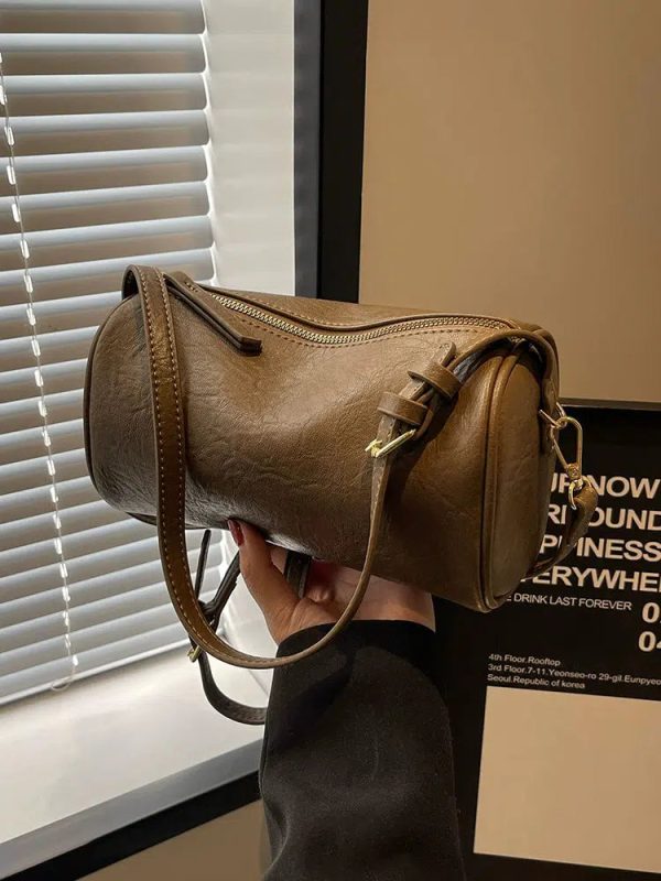 Leather Cylinder Shoulder Bag Discount - Image 2