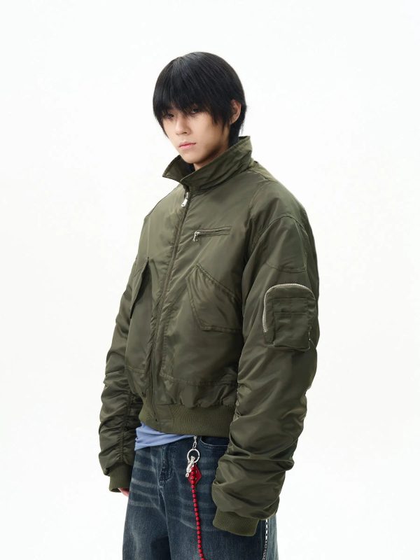 Green Insulated Pilot Jacket Online Hot Sale - Image 5