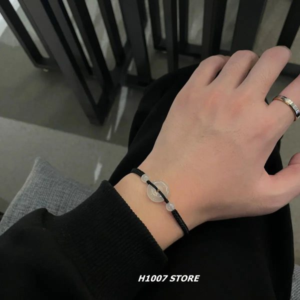 Peace Buckle Chalcedony Braided Bracelet Online now - Image 3