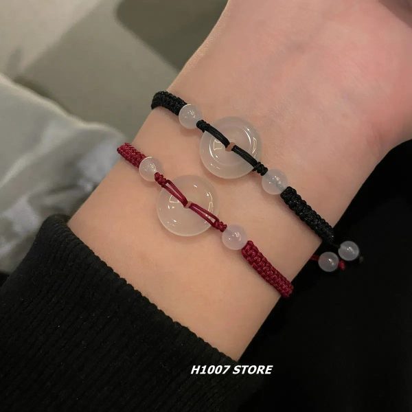 Peace Buckle Chalcedony Braided Bracelet Online now - Image 4