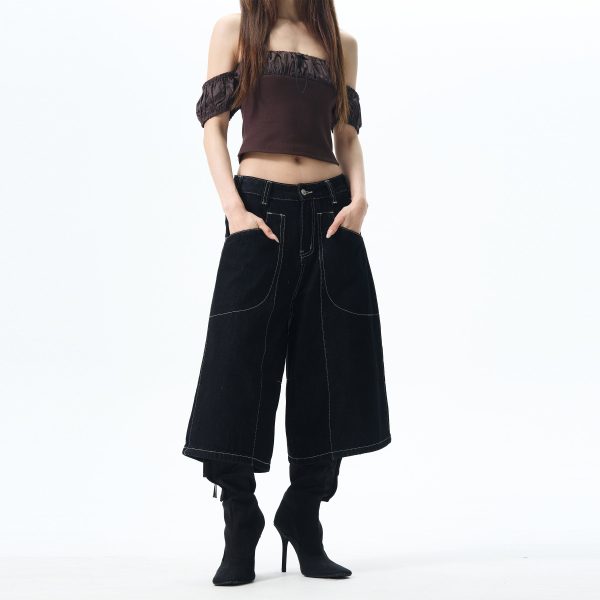 Loose Cropped Denim Pants Online Sale - Image 5