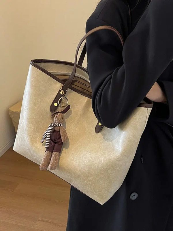 Plush Toy Keychain Leather Tote Bag Online Sale