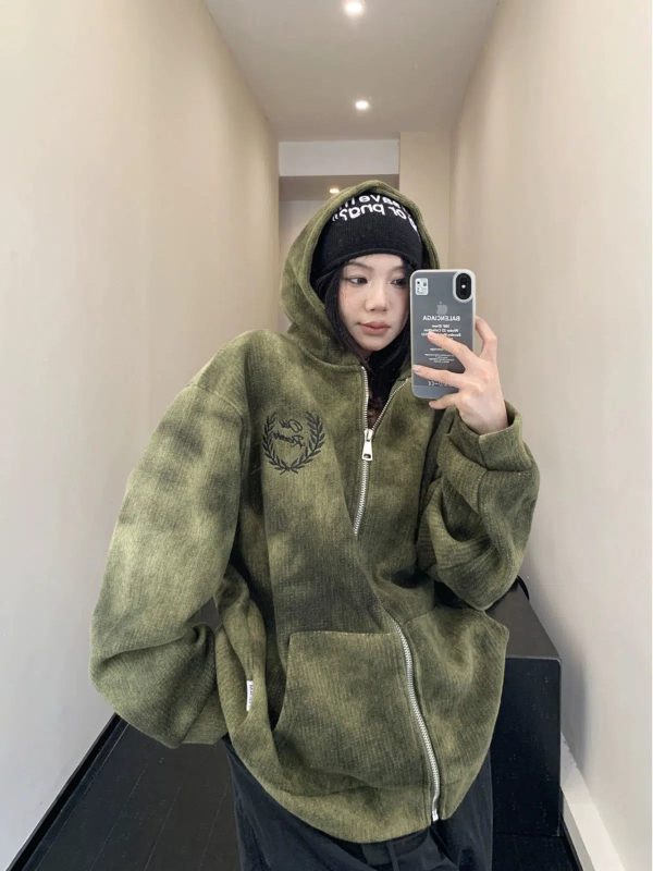 Hooded Zip-Up Coat Online Hot Sale