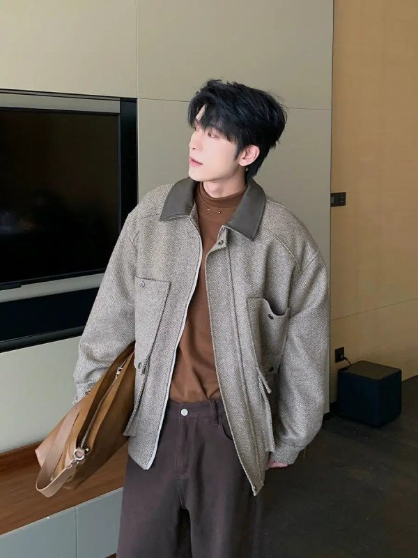 Wool-Blend Jacket with Pockets For Cheap - Image 4