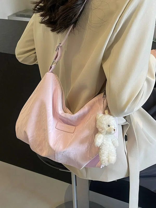 Teddy Bear Charm Soft Tote Bag Hot on Sale - Image 2
