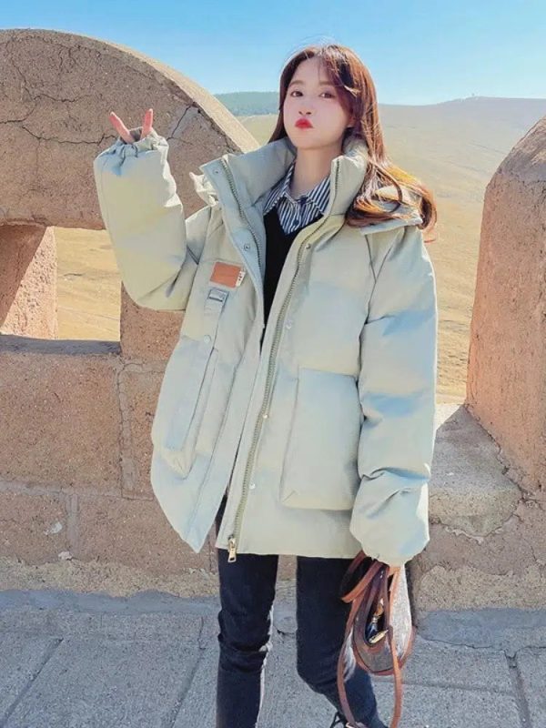 Hooded Loose Fit Down Jacket on Sale