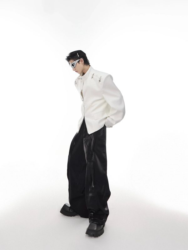 Metal Airplane Button Suit Jacket Online Sale - Image 3