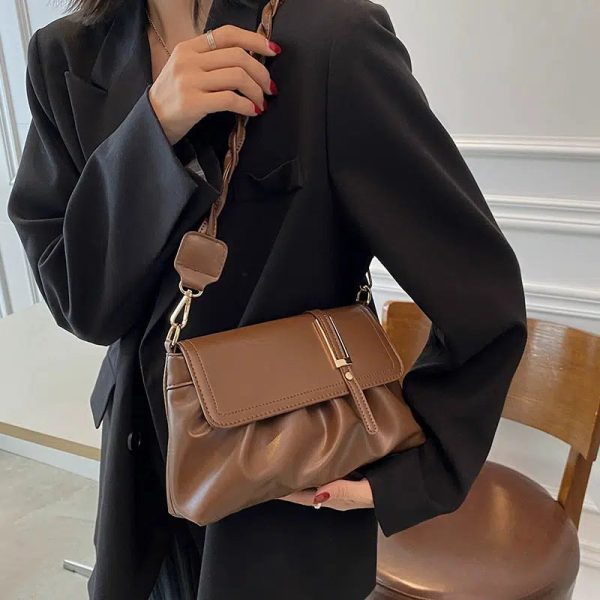 Braided Strap Leather Shoulder Bag Online - Image 4