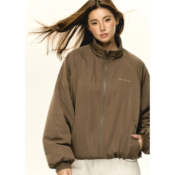 Vintage Stand Collar Cozy Insulated Coat Hot on Sale