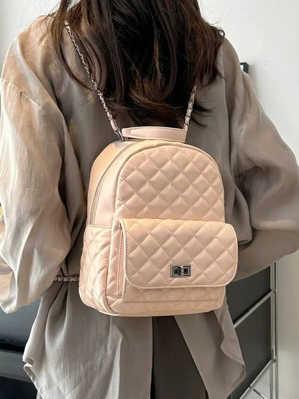 Quilted Chain Strap Backpack Hot on Sale