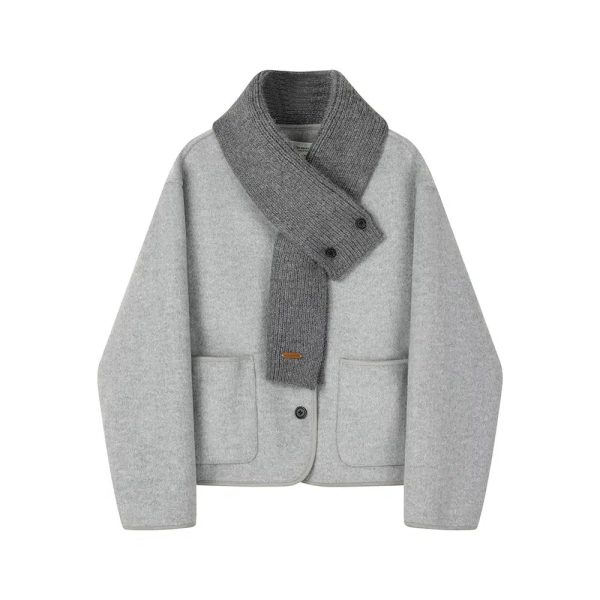 Detachable Scarf Wool Coat Online now - Image 2
