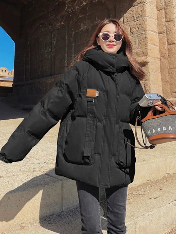 Hooded Loose Fit Down Jacket on Sale - Image 5